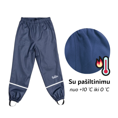 TUTU neperšlampamos pašiltintos lietaus kelnės su guma