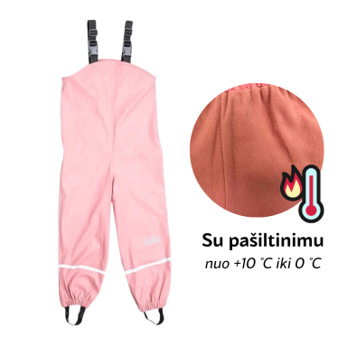 TUTU neperšlampamos pašiltintos lietaus kelnės su petnešomis
